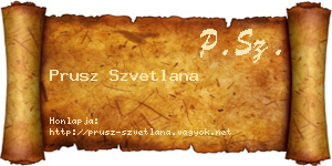 Prusz Szvetlana névjegykártya